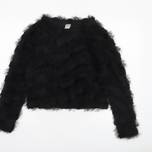 Vero Moda Womens Black XS Furry Pullover Jumper Fluffy Knit Sweater