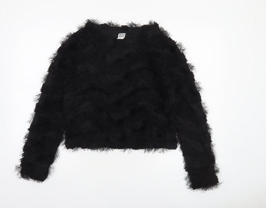 Vero Moda Womens Black XS Furry Pullover Jumper Fluffy Knit Sweater