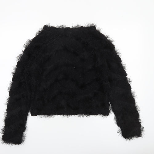 Vero Moda Womens Black XS Furry Pullover Jumper Fluffy Knit Sweater
