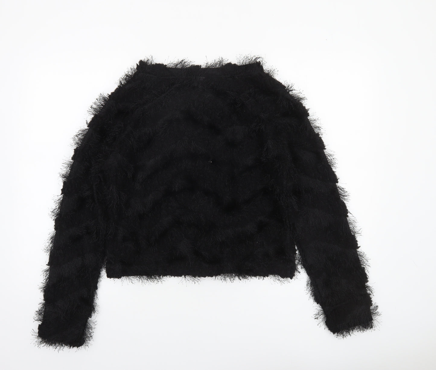 Vero Moda Womens Black XS Furry Pullover Jumper Fluffy Knit Sweater