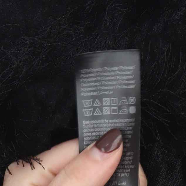 Vero Moda Womens Black XS Furry Pullover Jumper Fluffy Knit Sweater