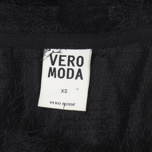 Vero Moda Womens Black XS Furry Pullover Jumper Fluffy Knit Sweater