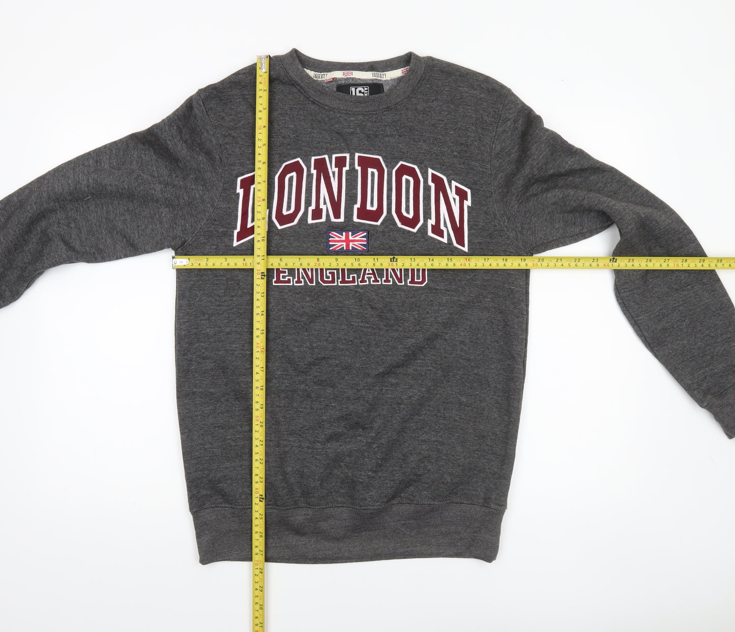 16Sixty Men's Grey London England Sweatshirt Medium Pullover Fleece