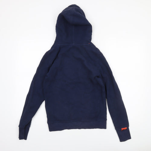 Superdry Women Navy Blue XS Pullover Hoodie with Logo Print