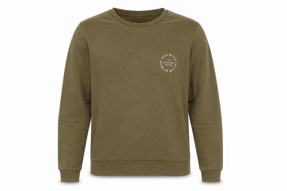 Front view of Jack Wills Men's Brown Sweatshirt M Crew Neck Pullover
