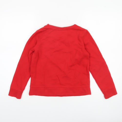 GAP Girls Red Logo Pullover Sweatshirt - Size 8-9 Years Cotton Blend