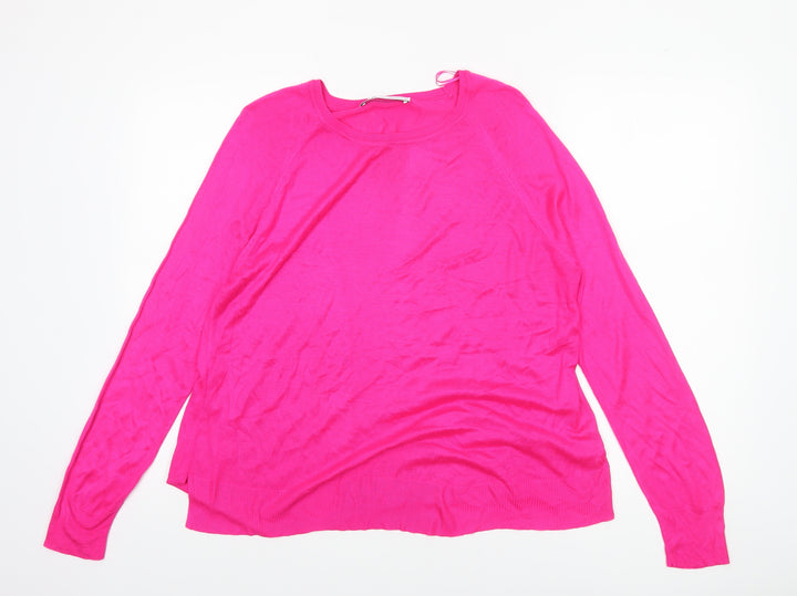 ZARA Women’s Pink Crew Neck Long Sleeve Pullover Jumper Size S