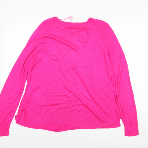 ZARA Women’s Pink Crew Neck Long Sleeve Pullover Jumper Size S