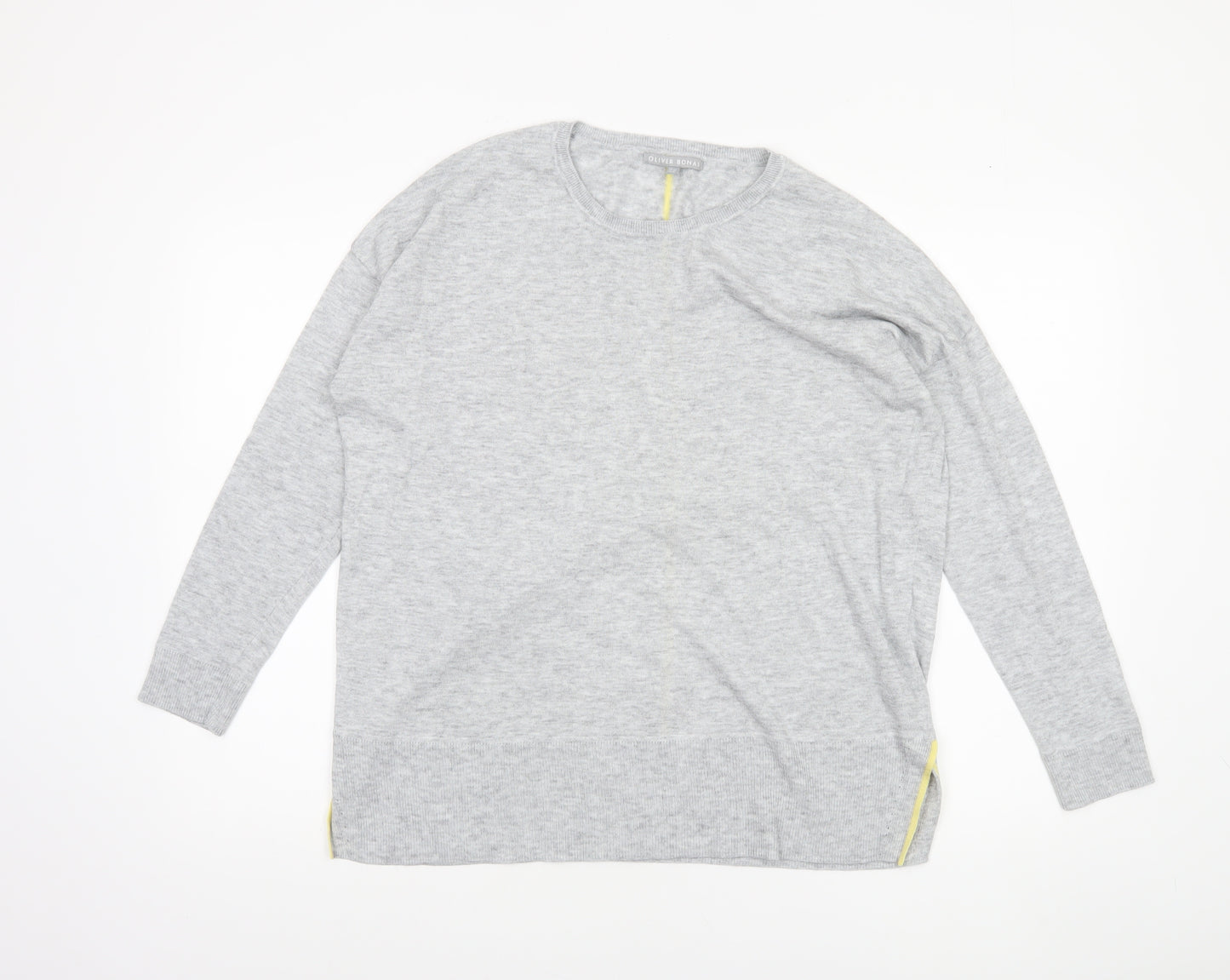 Oliver Bonas Womens Grey Crew Neck Long Sleeve Pullover Jumper Size 14