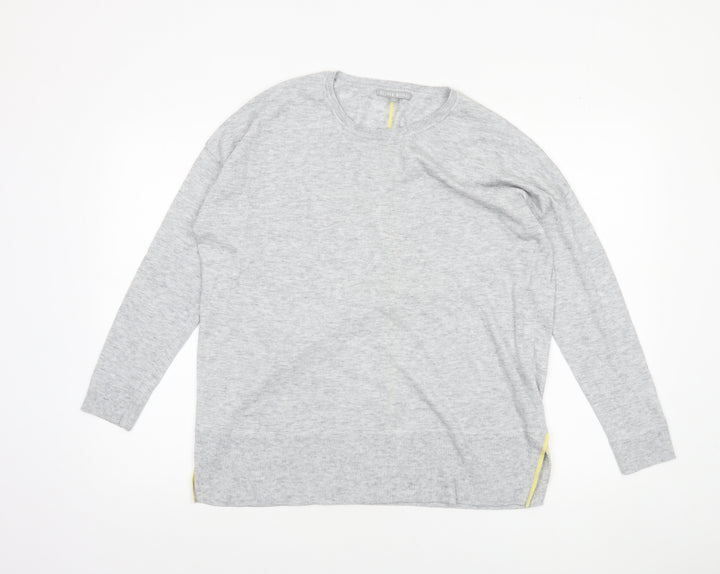 Oliver Bonas Womens Grey Crew Neck Long Sleeve Pullover Jumper Size 14