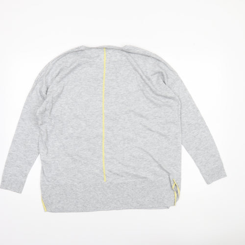 Oliver Bonas Womens Grey Crew Neck Long Sleeve Pullover Jumper Size 14