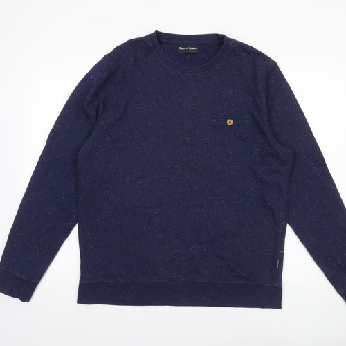 Shore Leave Men's Blue Long Sleeve Crew Neck Cotton Blend Sweatshirt Size L