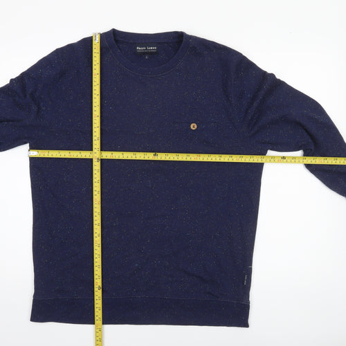 Shore Leave Men's Blue Long Sleeve Crew Neck Cotton Blend Sweatshirt Size L