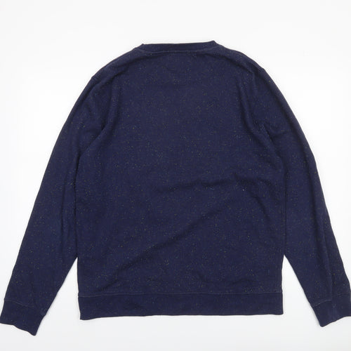 Shore Leave Men's Blue Long Sleeve Crew Neck Cotton Blend Sweatshirt Size L