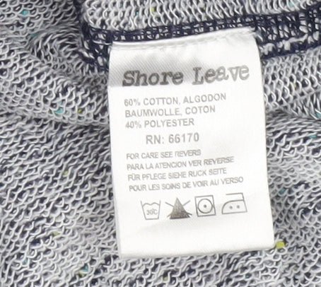 Shore Leave Men's Blue Long Sleeve Crew Neck Cotton Blend Sweatshirt Size L