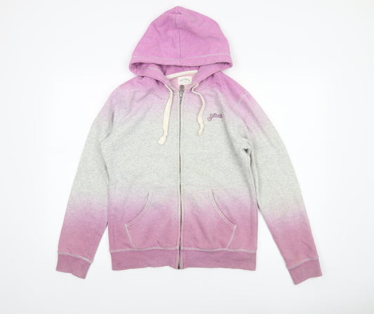 Saltrock Womens Grey Pink Full Zip Hoodie Size 10 Ombre Cotton Blend