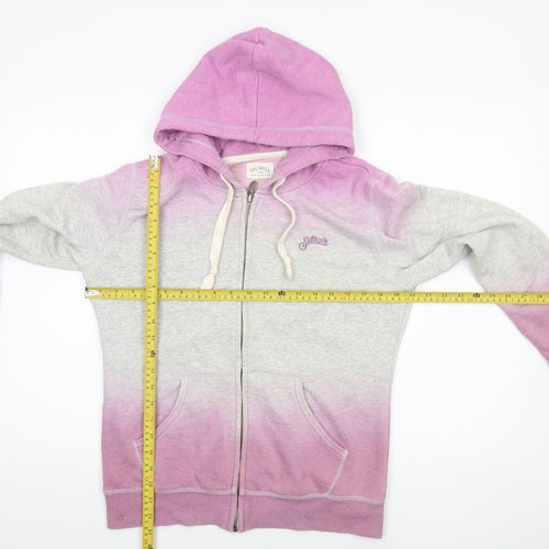 Saltrock Womens Grey Pink Full Zip Hoodie Size 10 Ombre Cotton Blend