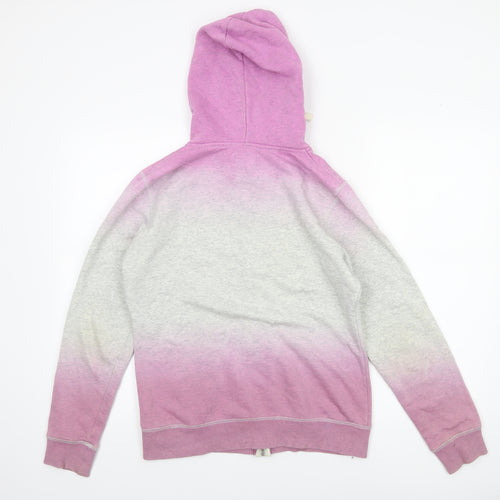 Saltrock Womens Grey Pink Full Zip Hoodie Size 10 Ombre Cotton Blend