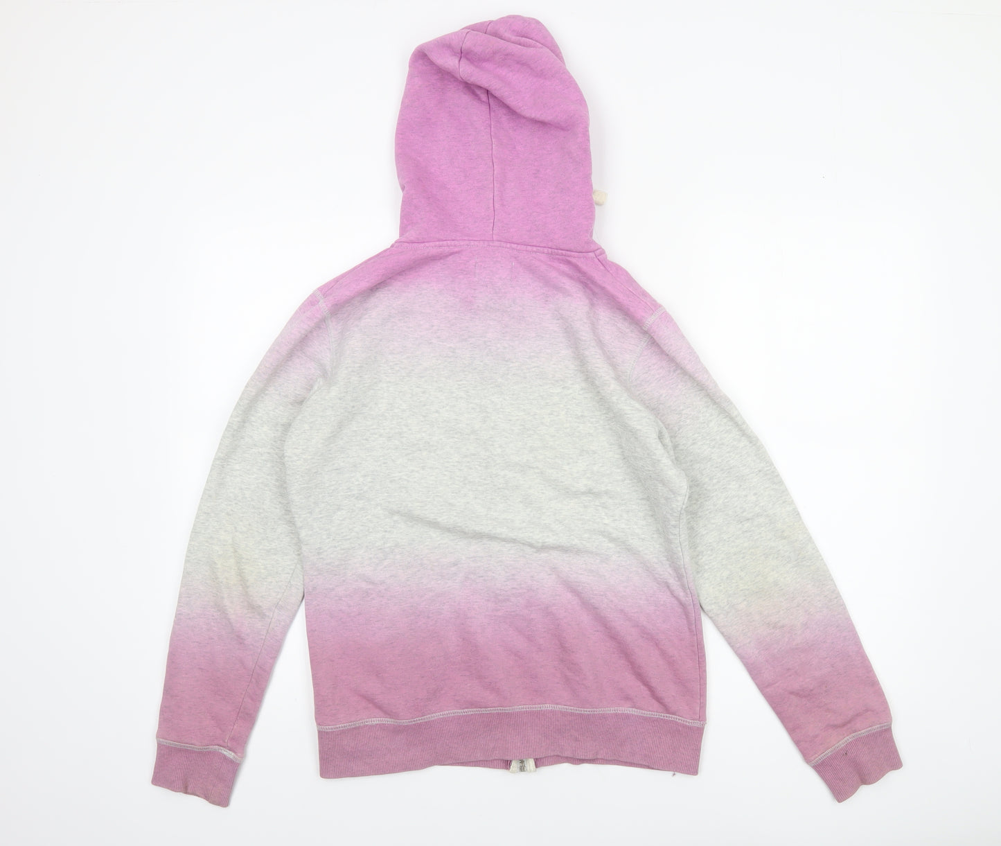 Saltrock Womens Grey Pink Full Zip Hoodie Size 10 Ombre Cotton Blend