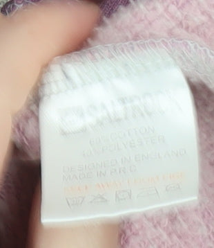 Saltrock Womens Grey Pink Full Zip Hoodie Size 10 Ombre Cotton Blend