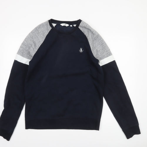 Next Men's Navy & Grey Crew Neck Sweatshirt Size M