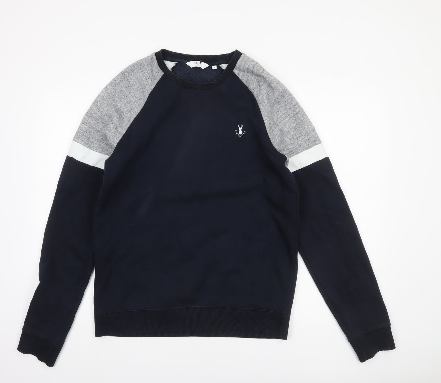 Next Men's Navy & Grey Crew Neck Sweatshirt Size M