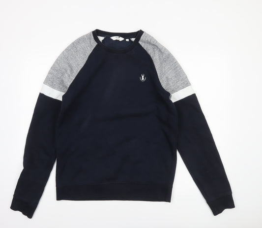 Next Men's Navy & Grey Crew Neck Sweatshirt Size M