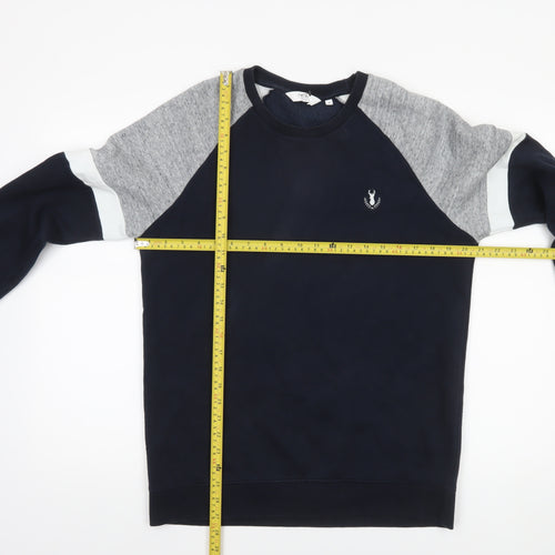 Next Men's Navy & Grey Crew Neck Sweatshirt Size M