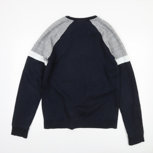 Next Men's Navy & Grey Crew Neck Sweatshirt Size M