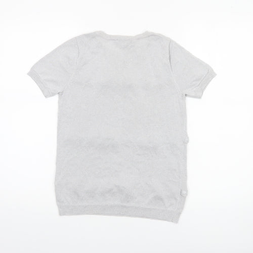 Dorothy Perkins Women’s Grey Lace Knit Short Sleeve Jumper UK 12