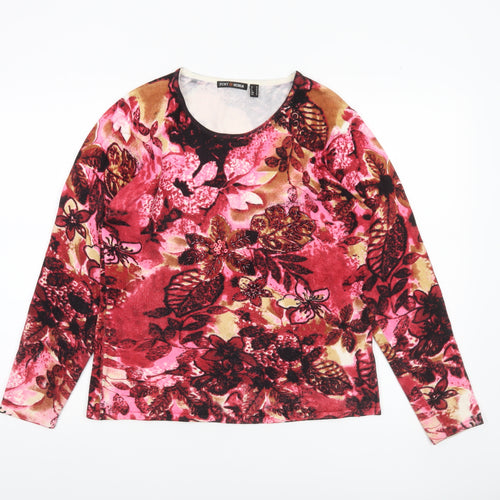 Punt Roma Womens Multicoloured Floral Sequin Pullover Jumper Size M