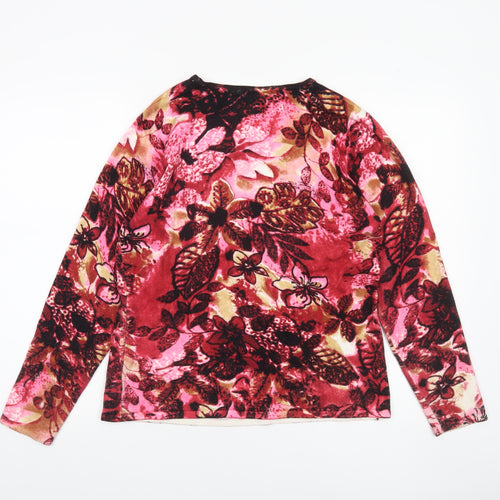 Punt Roma Womens Multicoloured Floral Sequin Pullover Jumper Size M