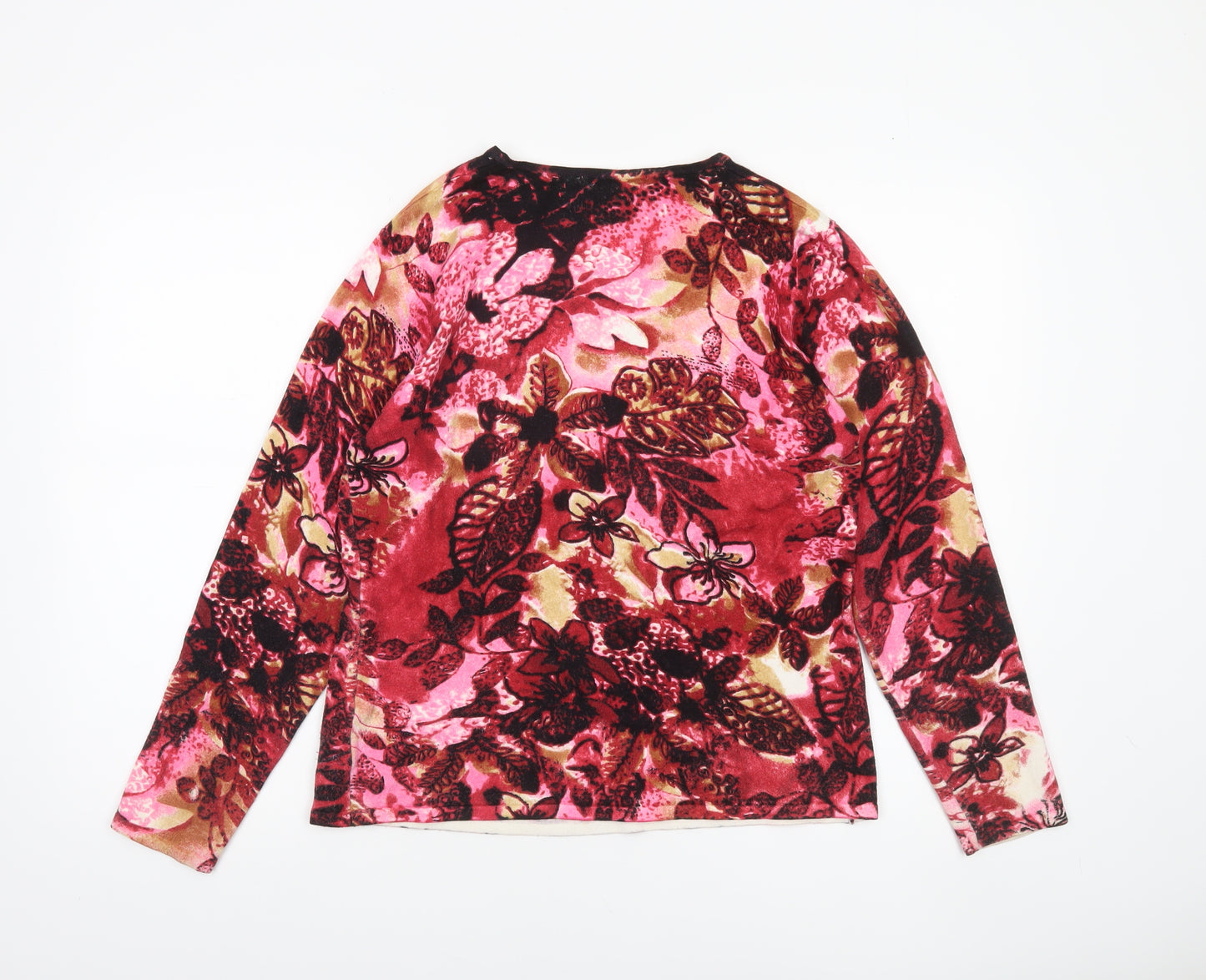 Punt Roma Womens Multicoloured Floral Sequin Pullover Jumper Size M
