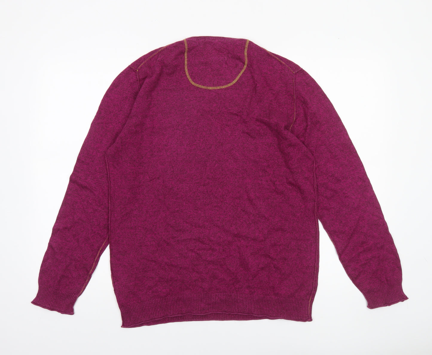 White Stuff Men's Purple Cotton Cashmere Knit Jumper Medium