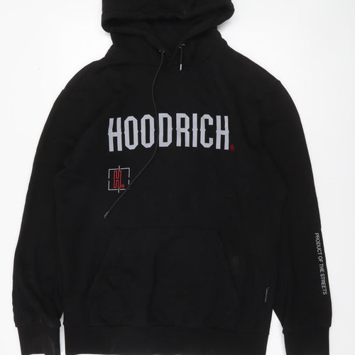 Hoodrich Men's Black Pullover Hoodie Large Streetwear Cotton