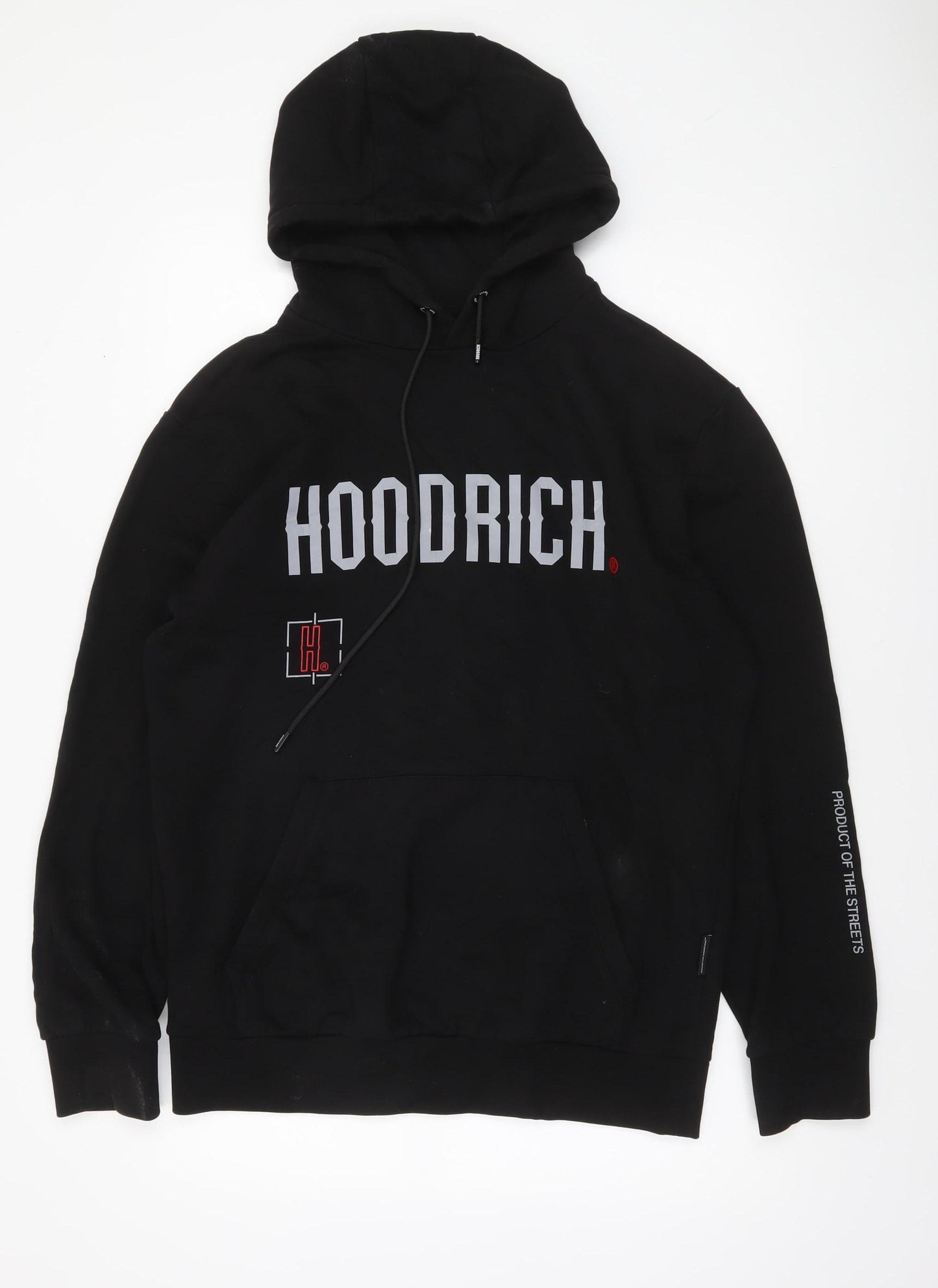 Hoodrich Men's Black Pullover Hoodie Large Streetwear Cotton