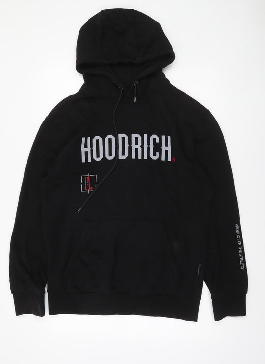 Hoodrich Men's Black Pullover Hoodie Large Streetwear Cotton