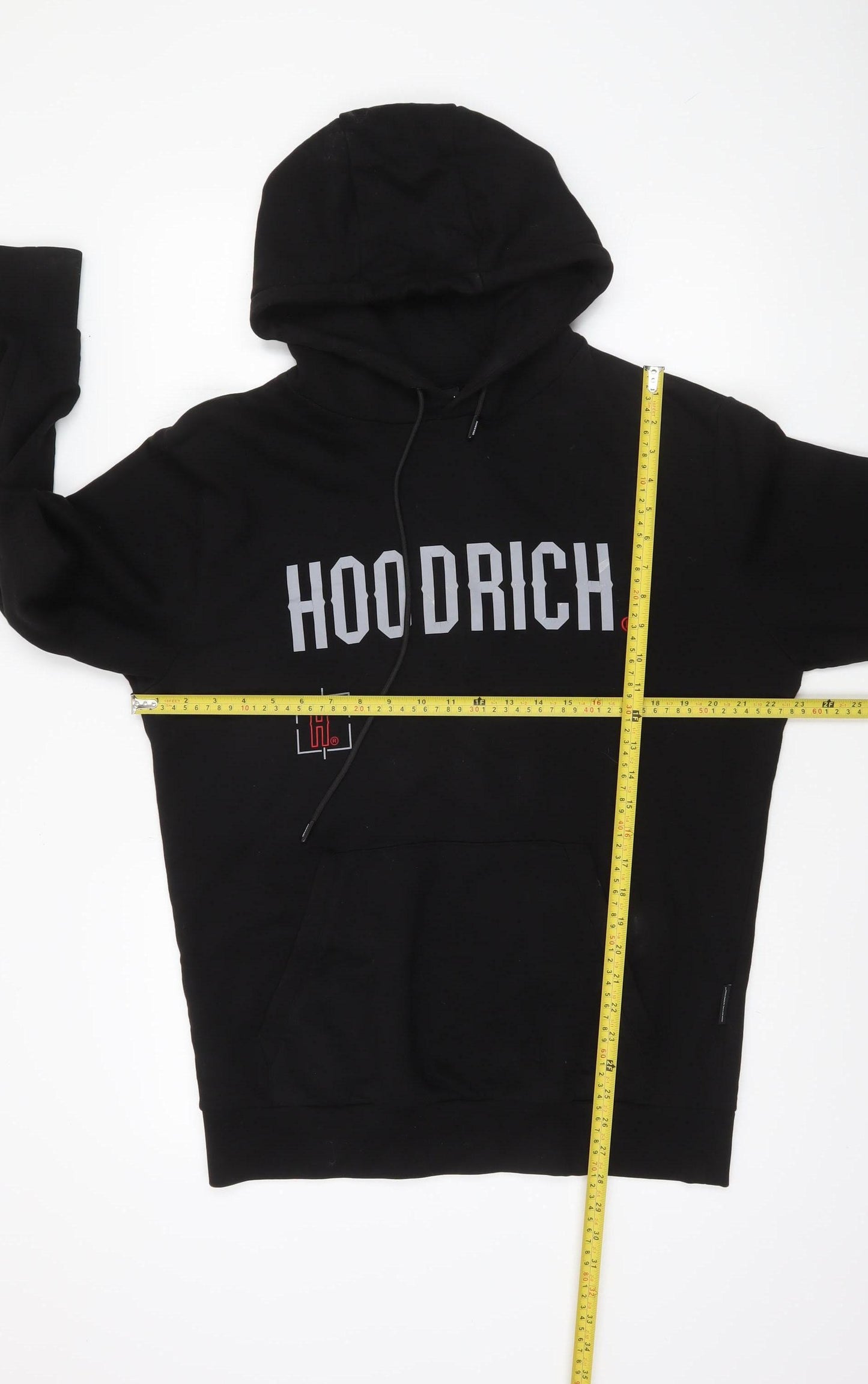 Hoodrich Men's Black Pullover Hoodie Large Streetwear Cotton