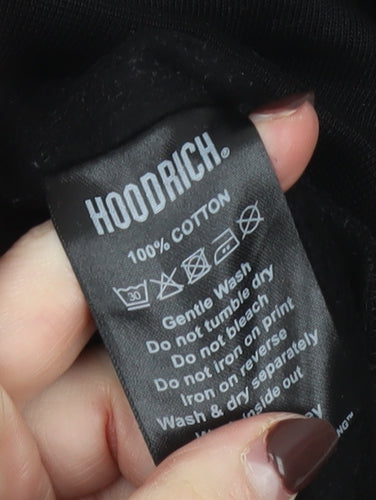 Hoodrich Men's Black Pullover Hoodie Large Streetwear Cotton