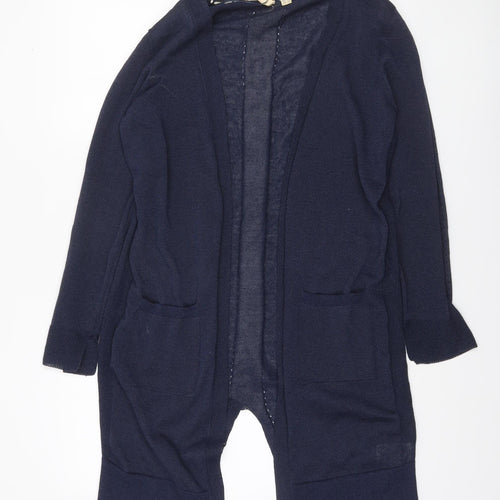 White Stuff Women's Blue Long Sleeve Open Knit Cardigan Size 12