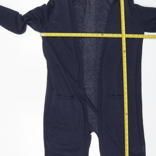 White Stuff Women's Blue Long Sleeve Open Knit Cardigan Size 12