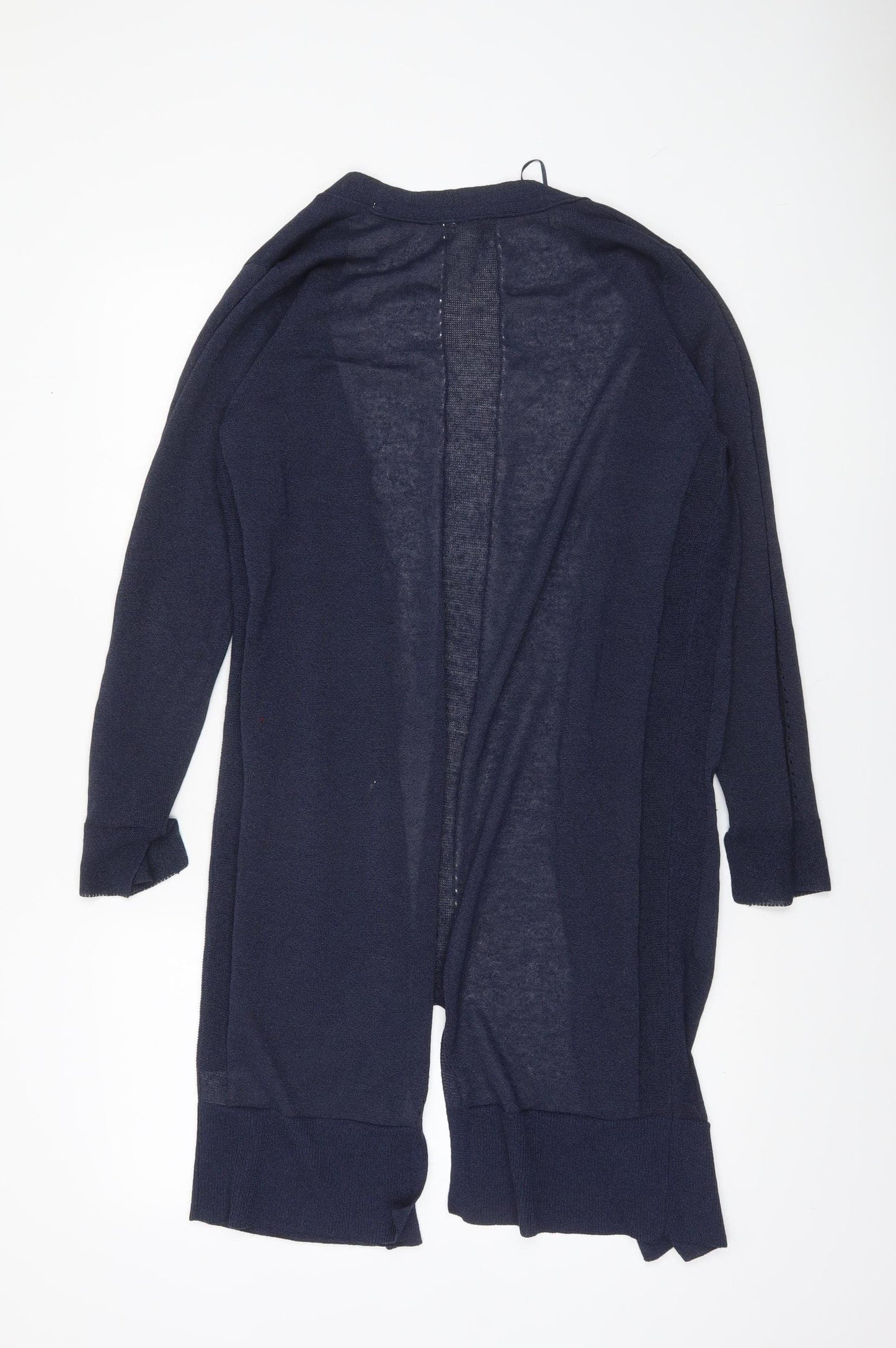 White Stuff Women's Blue Long Sleeve Open Knit Cardigan Size 12