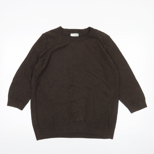 John Rocha Women’s Brown Wool Blend Crew Neck Jumper Size 18
