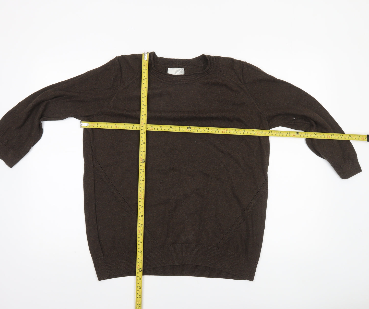 John Rocha Women’s Brown Wool Blend Crew Neck Jumper Size 18