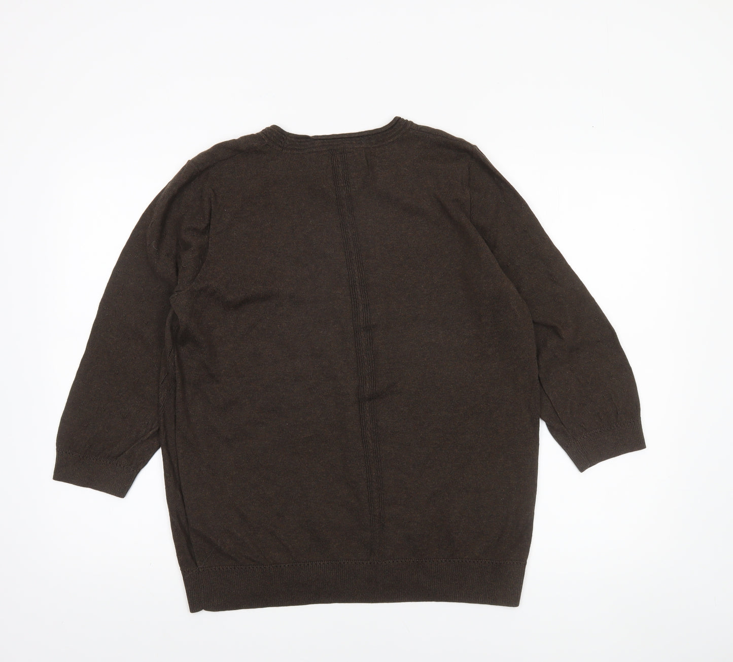 John Rocha Women’s Brown Wool Blend Crew Neck Jumper Size 18