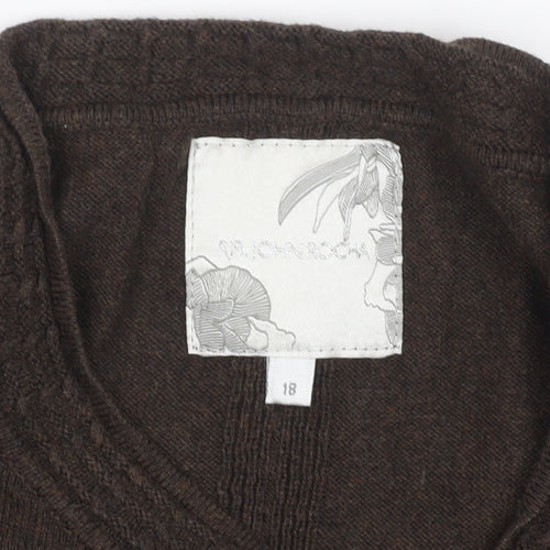 John Rocha Women’s Brown Wool Blend Crew Neck Jumper Size 18