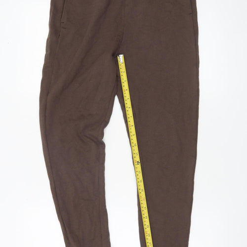 Adidas Men Brown Small Jogger Sweatpants Cotton Blend Casual
