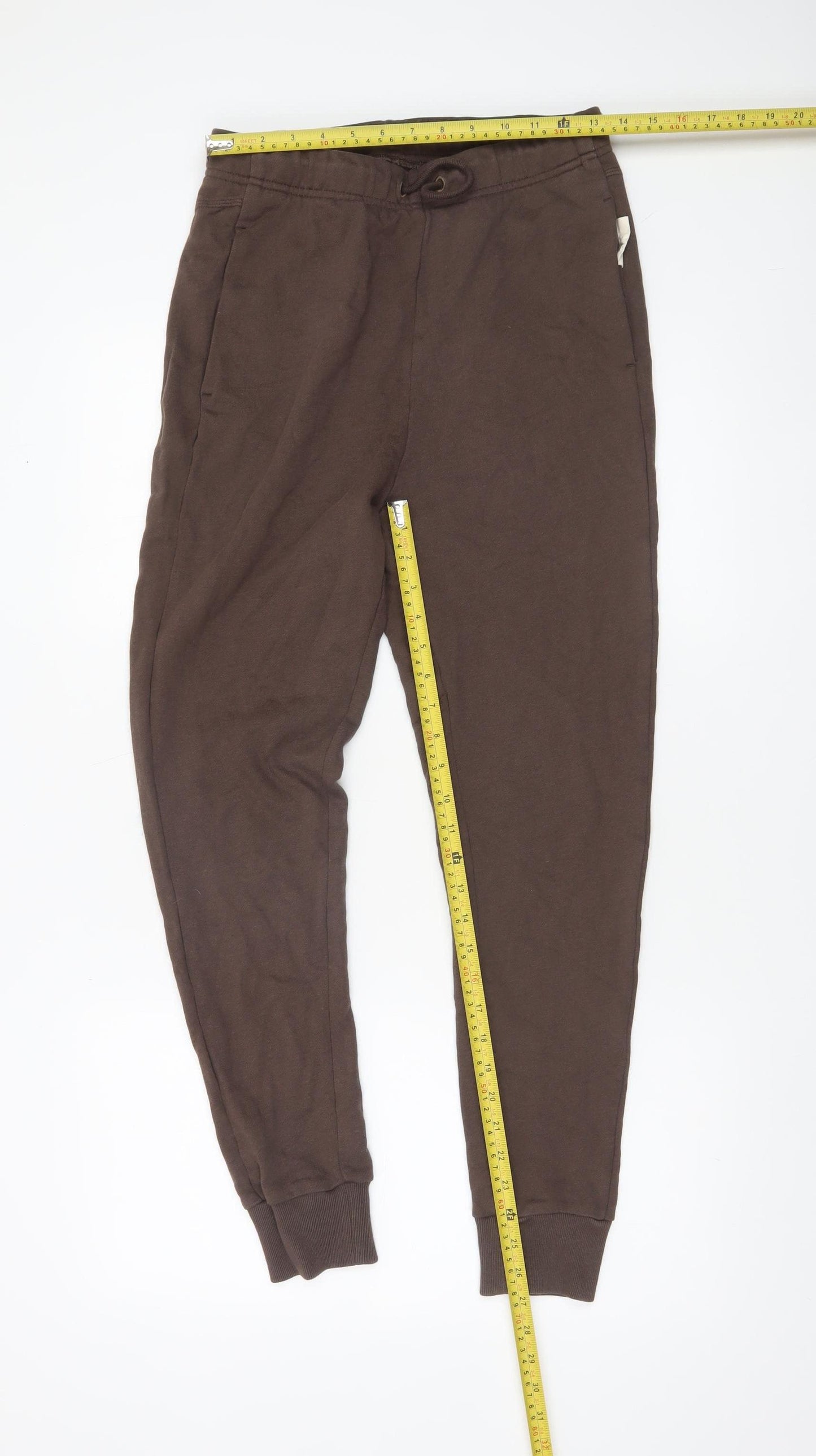 Adidas Men Brown Small Jogger Sweatpants Cotton Blend Casual