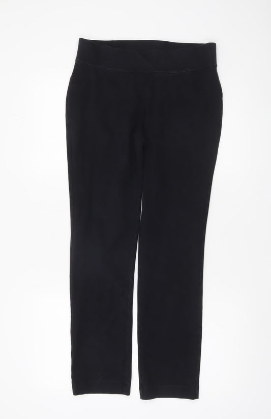 Lands' End Women's Black Cotton Stretch Leggings Size S Slim Fit