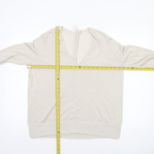 The White Company Women’s Beige V-Neck Knit Jumper Size M